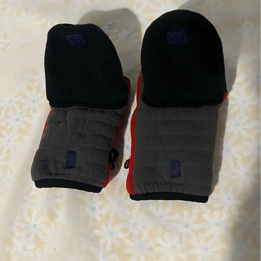 GAP‎ Kids Black and Red Winter Convertible Gloves/Mittens